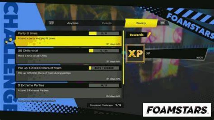 All Foamstars Weekly Challenges and Rewards