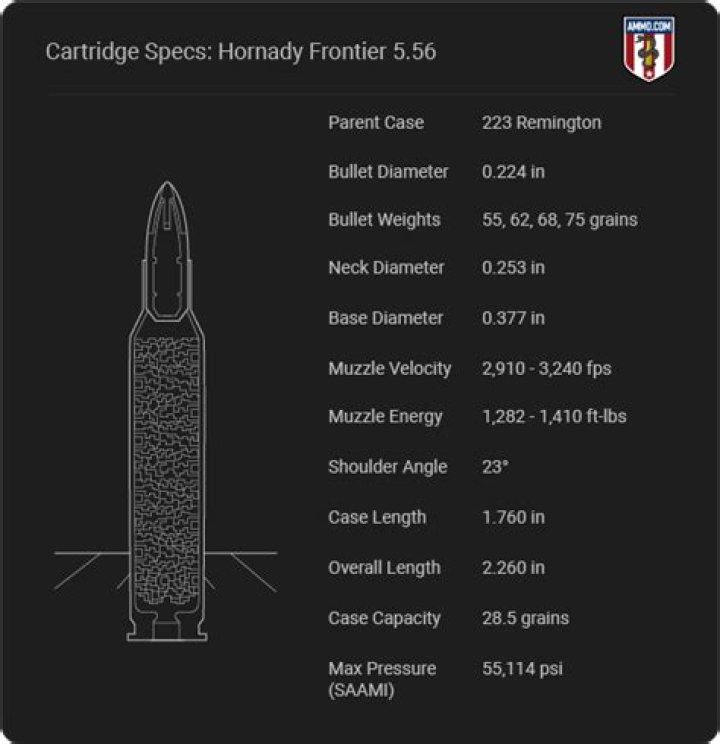 How heavy is a 5 56 round