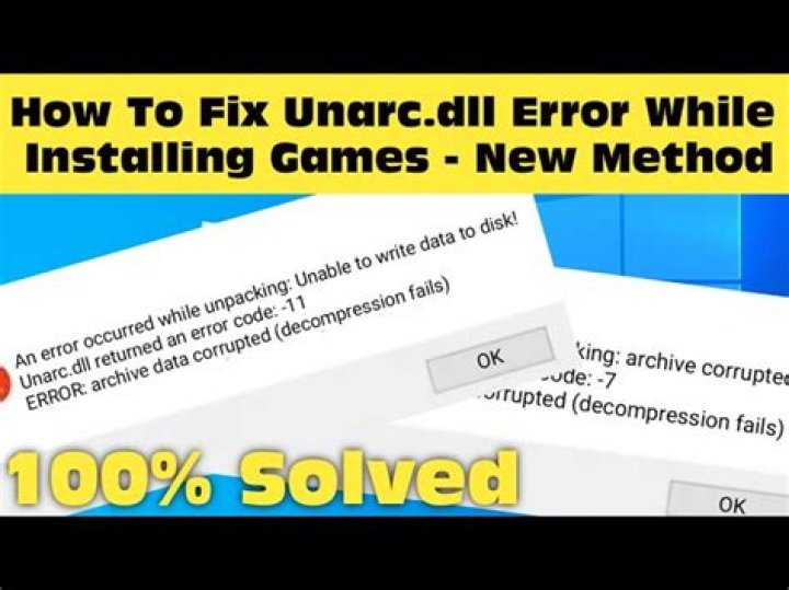 How to Fix Unarc.dll Returned an Error Code in Windows