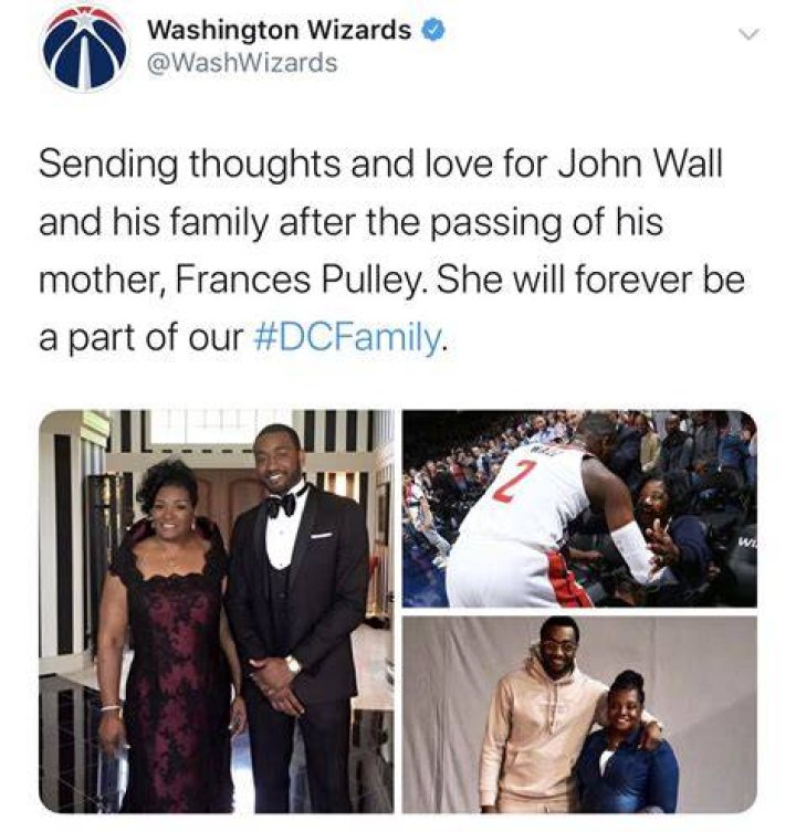 John Wall with his mother Frances Pulley John Wall with his mother Frances Pulley