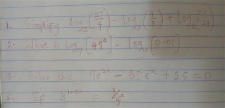 What is log7(49a) – log10(0.01)?